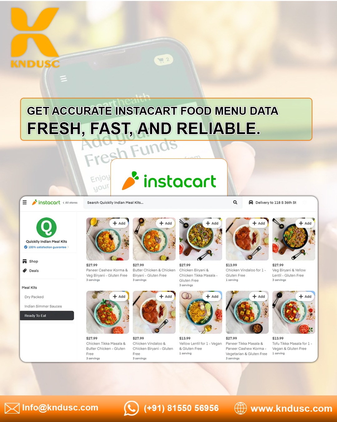 KNDUSC: Get Real-Time Instacart Food Menu Data & Competitive Insights