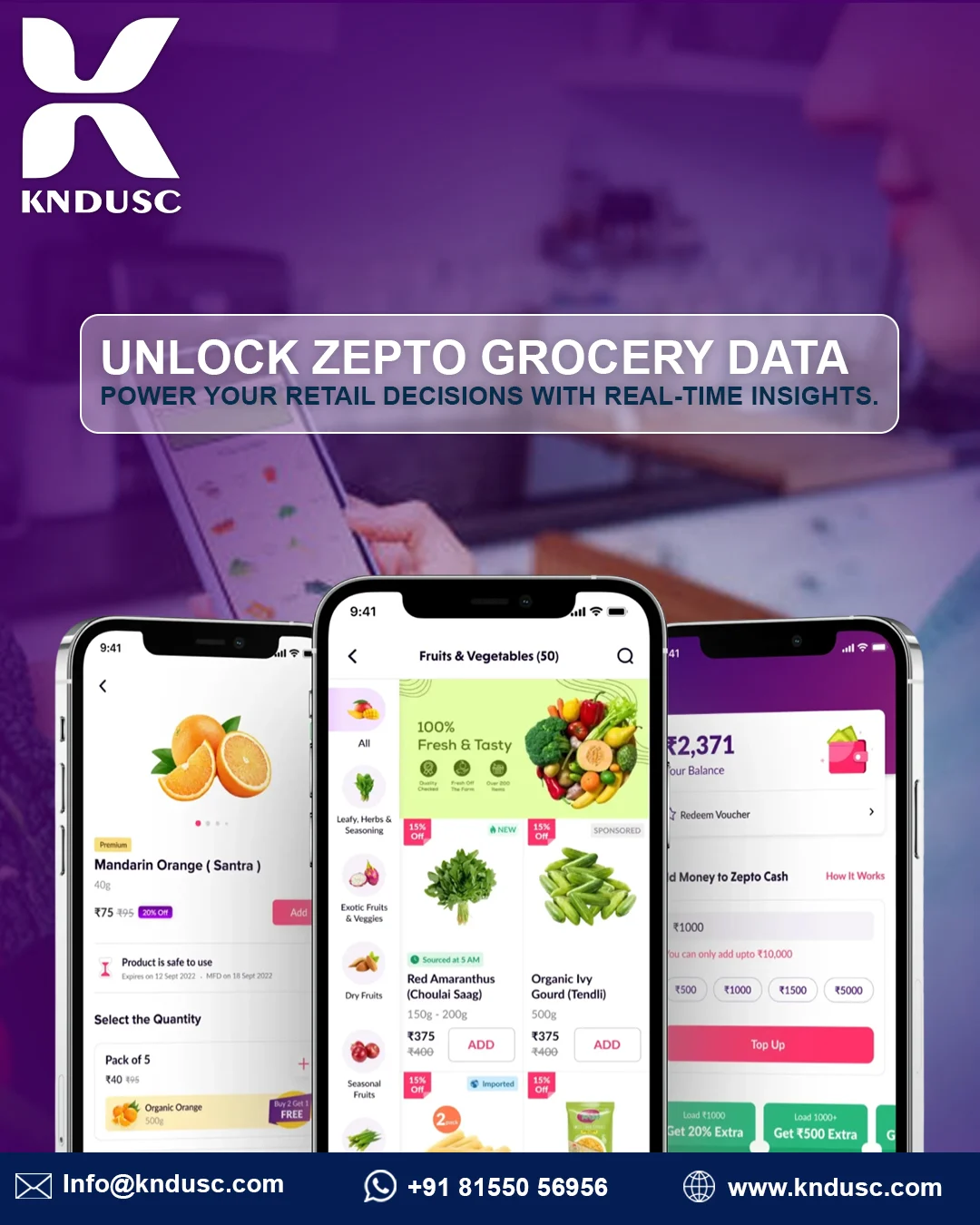 Zepto Grocery Data Scraping Service | Real-Time Retail Insights by KNDUSC